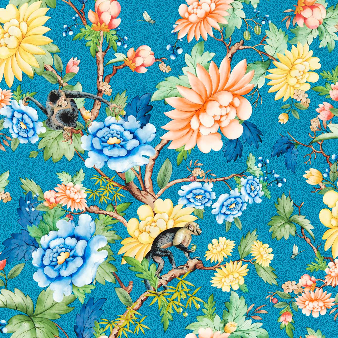 Sapphire Garden Wallpaper - Sapphire - Clarke & Clarke - W0133/03 - Premier Wallcovering