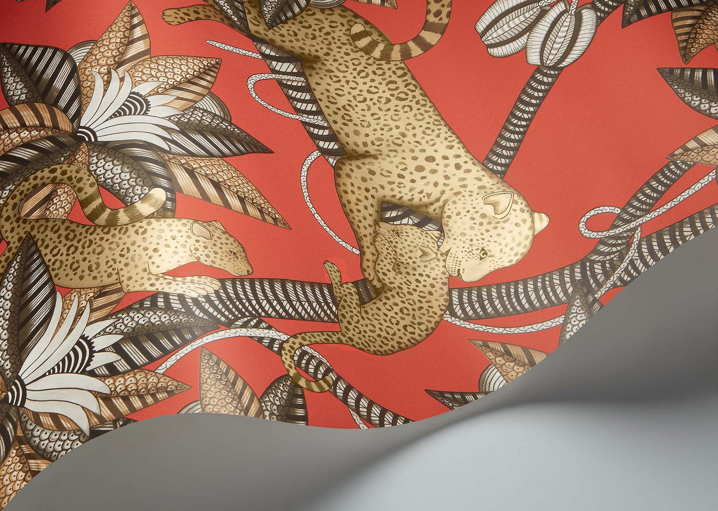 Satara Wallpaper - Soot & Metallic Gold on Rouge - 119/3014 - Cole & Son - Premier Wallcovering