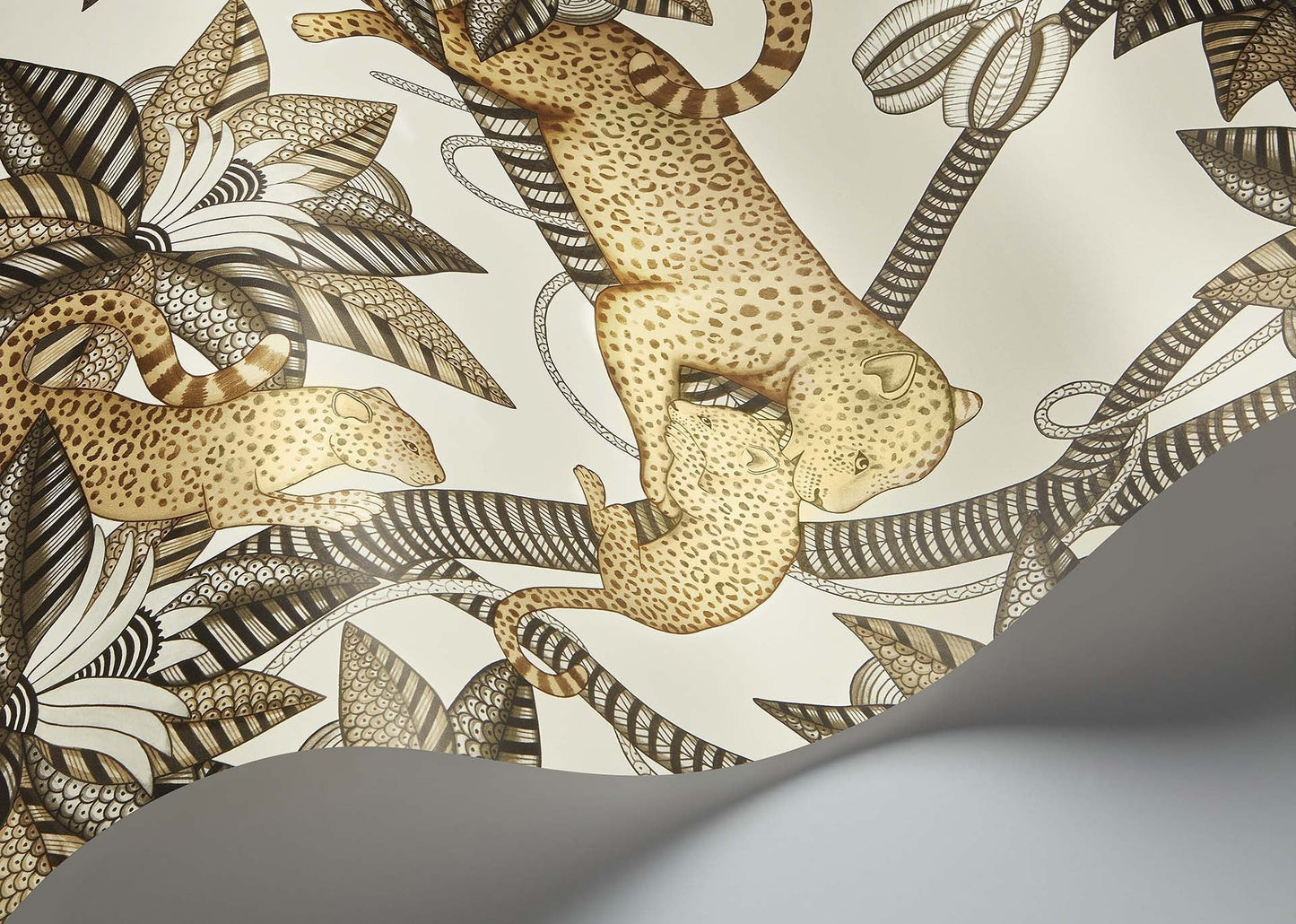 Satara Wallpaper - Soot & Metallic Gold on Linen - 119/3013 - Cole & Son - Premier Wallcovering