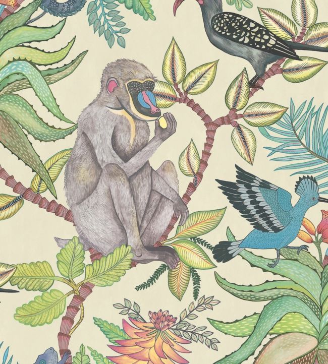 Savuti Wallpaper - Bright Multi on Cream - 109/1007 - Cole & Son - Premier Wallcovering