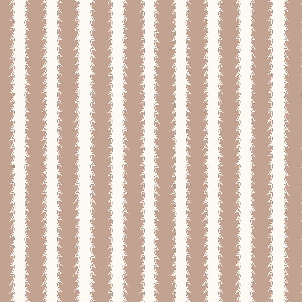 Scallop Stripe Wallpaper - Ham Pink - Hilles White - Josephine Munsey - SCA-012-037 - Premier Wallcovering