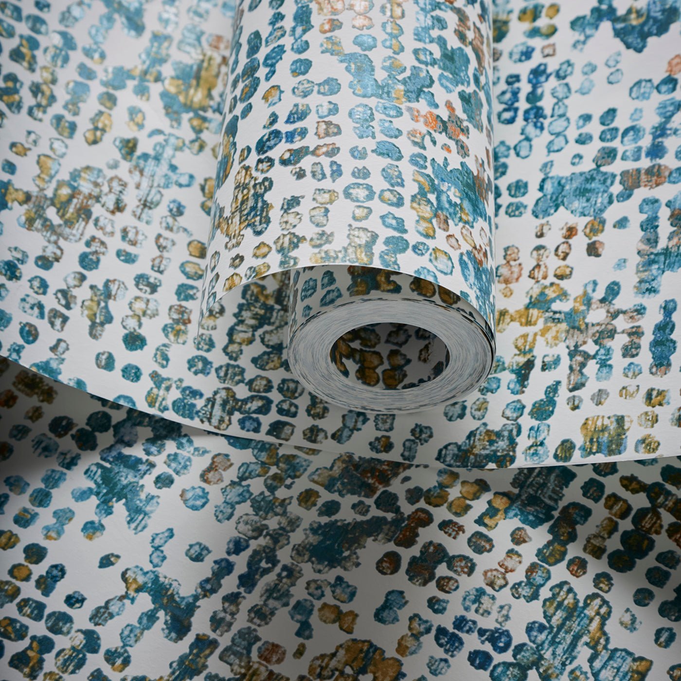 Scintilla Wallpaper - Teal/Spice - Clarke & Clarke - W0154/04 - Premier Wallcovering