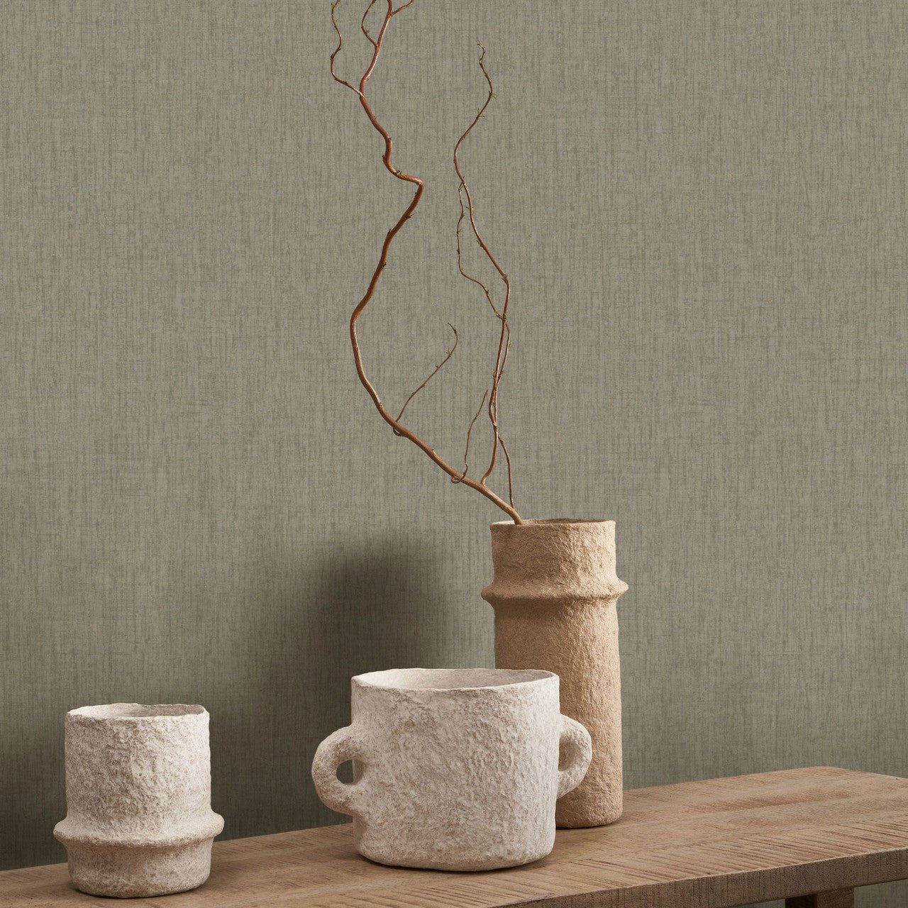 Scribe Babylone Wallpaper - Gris Argile - Casadeco - 89759582 - Premier Wallcovering