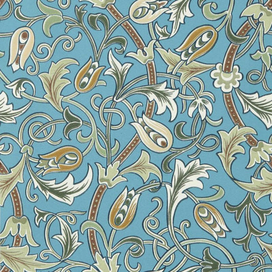 Scrolling Tulip Wallpaper - Woad/Thyme - Morris & Co - 217565