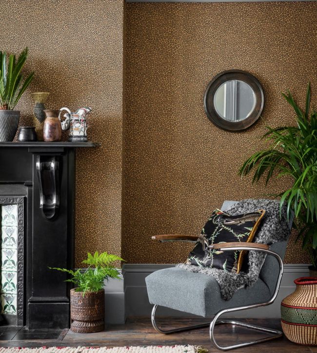 Senzo Spot Wallpaper - Soot & Metallic Gold on Cream - 109/6027 - Cole & Son - Premier Wallcovering