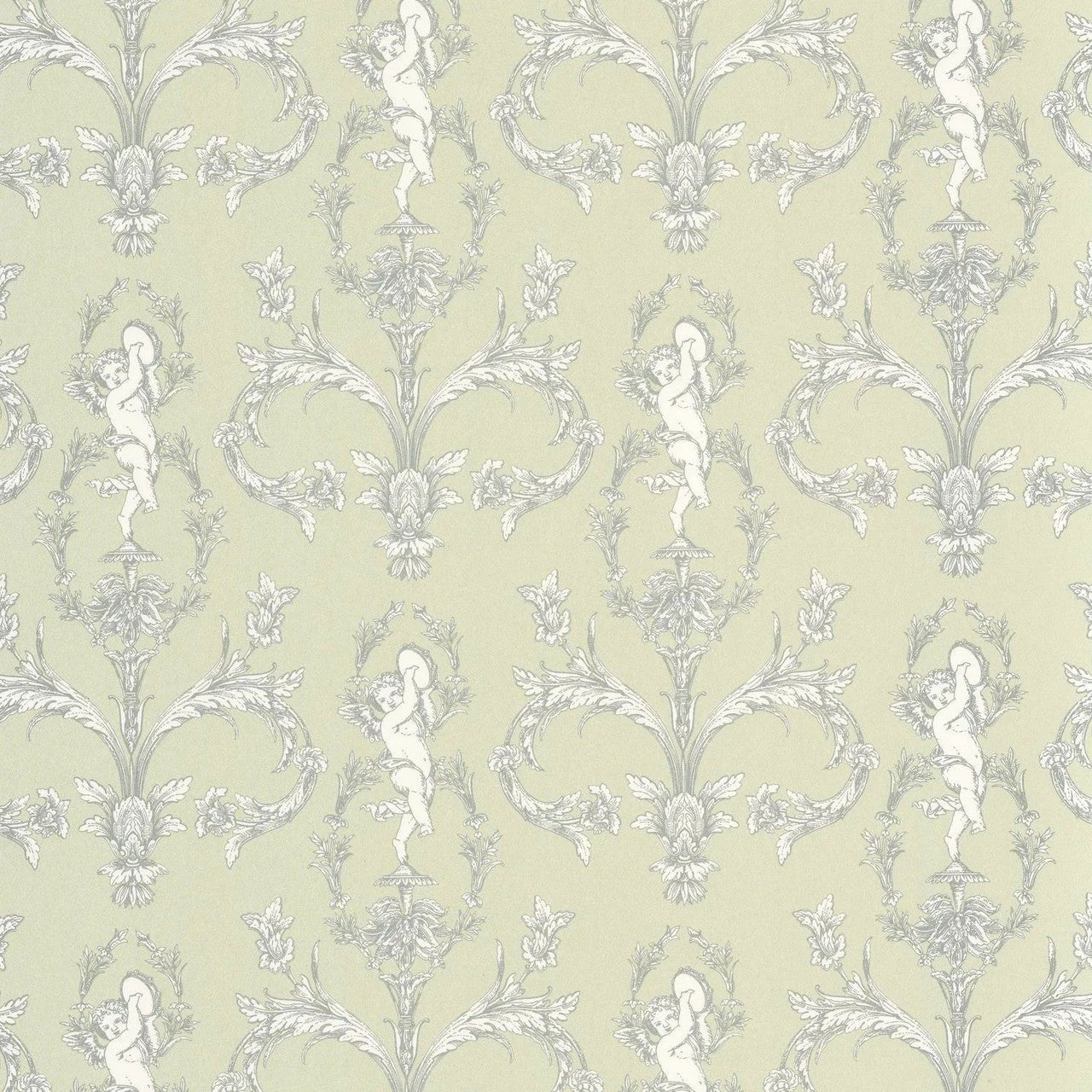 Seraphin Les Belles Toiles De Jouy Wallpaper - Vert Amande - Casadeco - 201717373 - Premier Wallcovering