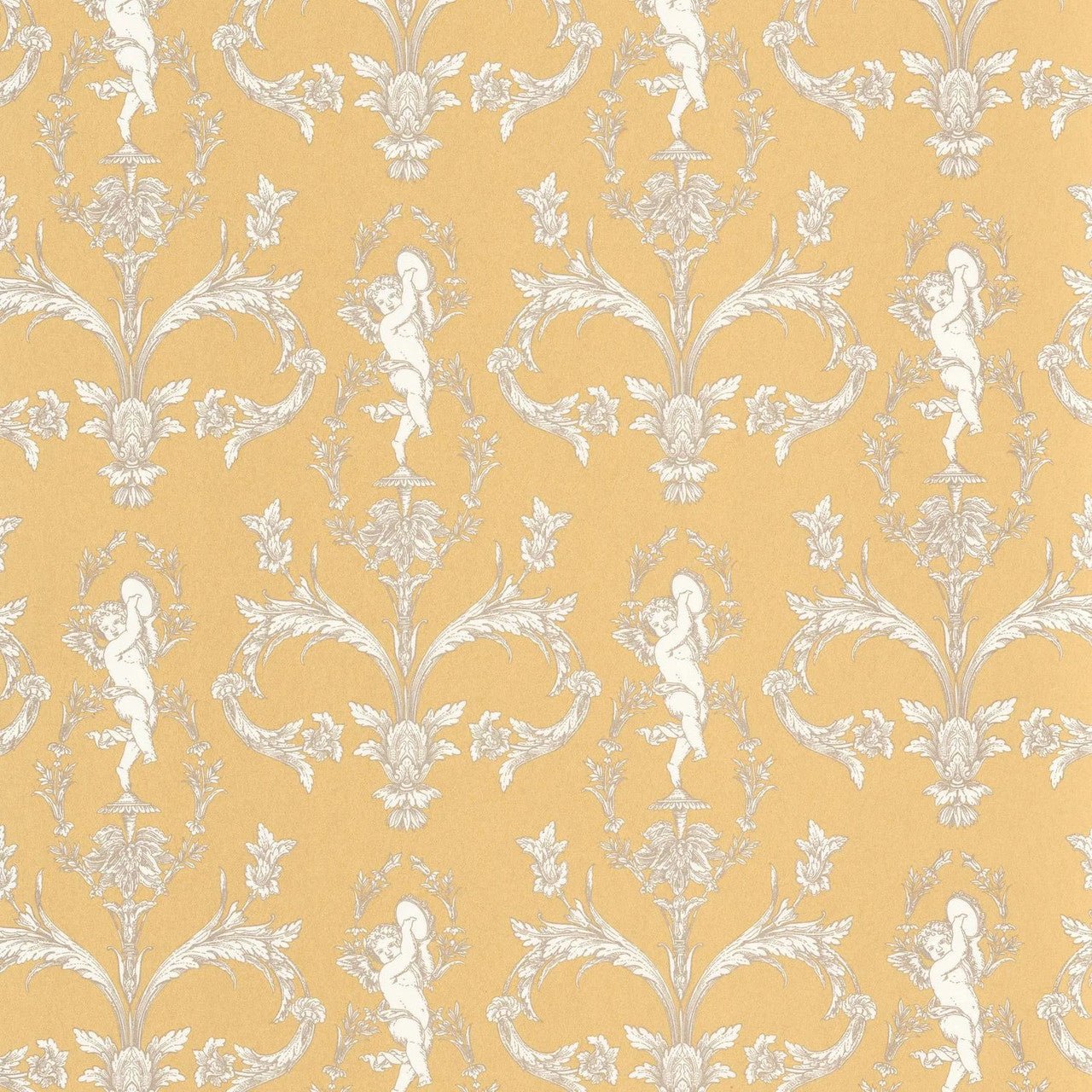 Seraphin Les Belles Toiles De Jouy Wallpaper - Jaune Soleil - Casadeco - 201712404 - Premier Wallcovering