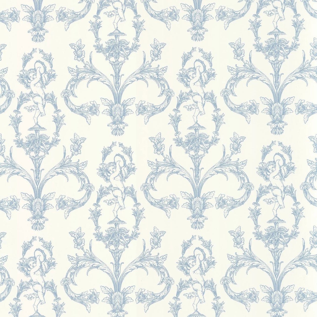 Seraphin Les Belles Toiles De Jouy Wallpaper - Bleu Porcelaine - Casadeco - 201716226 - Premier Wallcovering