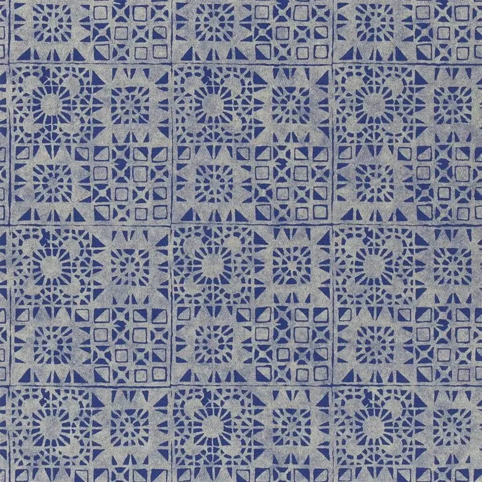 Serego Wallpaper - Cobalt - P605/09 - Designers Guild