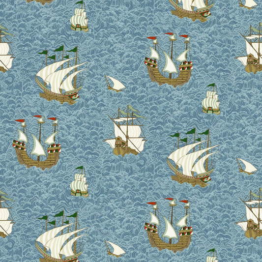 Ships Wallpaper - Sea Blue - Josephine Munsey - JMW-103311 - Premier Wallcovering