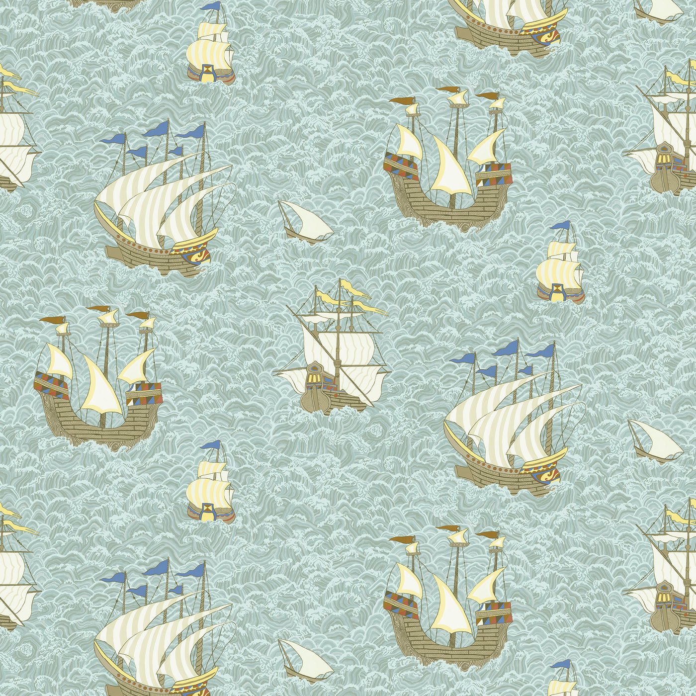Ships Wallpaper - Light Blue - Josephine Munsey - JMW-103301 - Premier Wallcovering