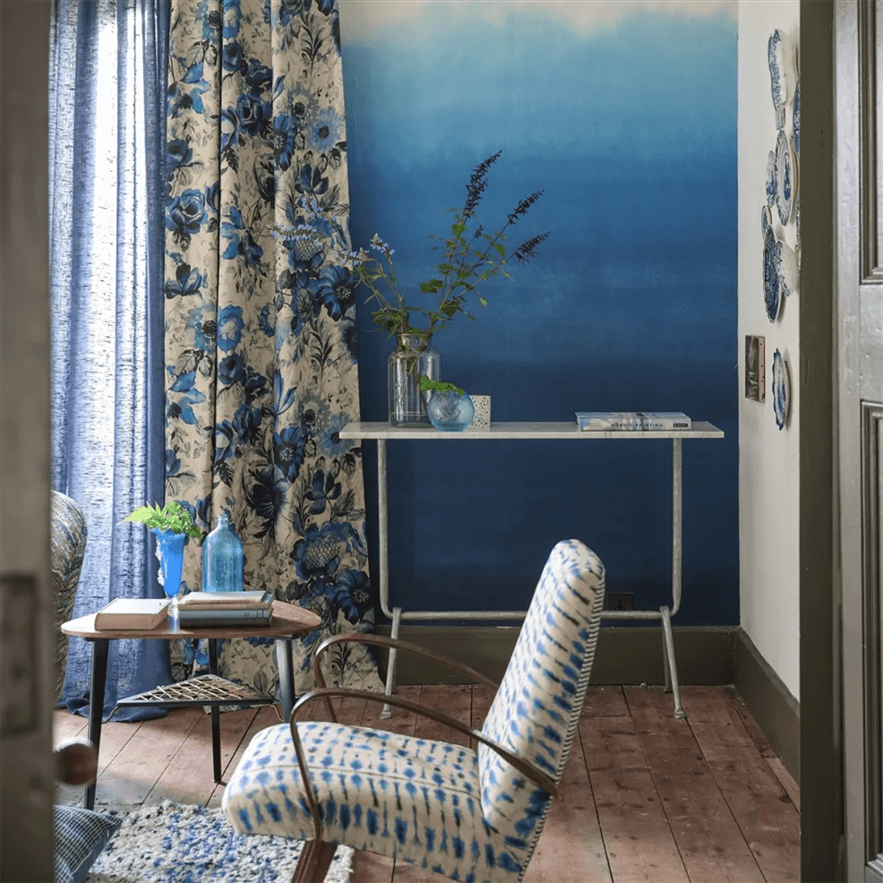 Shoshi Wallpaper - Cobalt - PDG1163/01 - Designers Guild