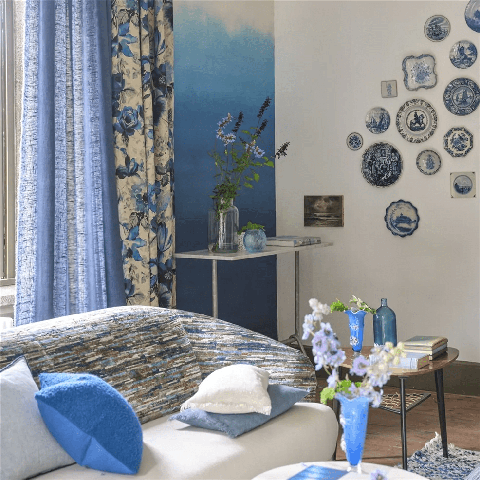Shoshi Wallpaper - Cobalt - PDG1163/01 - Designers Guild