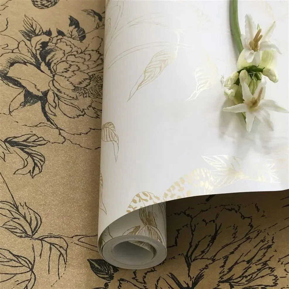 Sibylla Garden Wallpaper - Black And White - PDG721/01 - Designers Guild