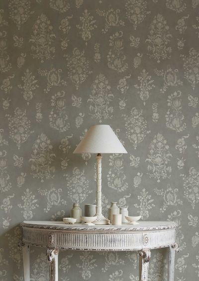 Sicilia Wallpaper - Pewter - Lewis & Wood - Premier Wallcovering