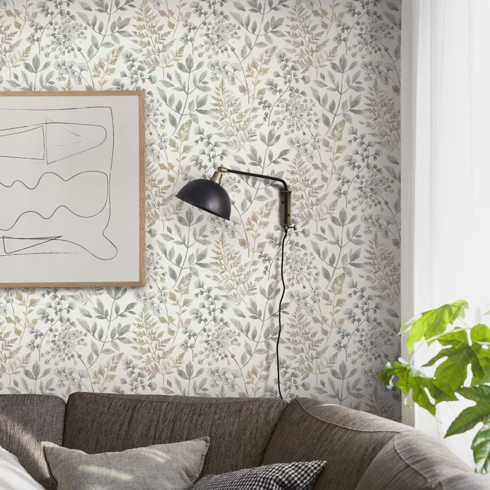 Sigrid Wallpaper - Grey / Gold - Boråstapeter - 38726 - Premier Wallcovering