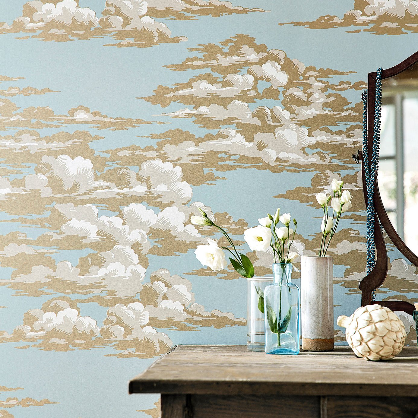 Silvi Clouds Wallpaper - English Blue - Sanderson - DYSI216601