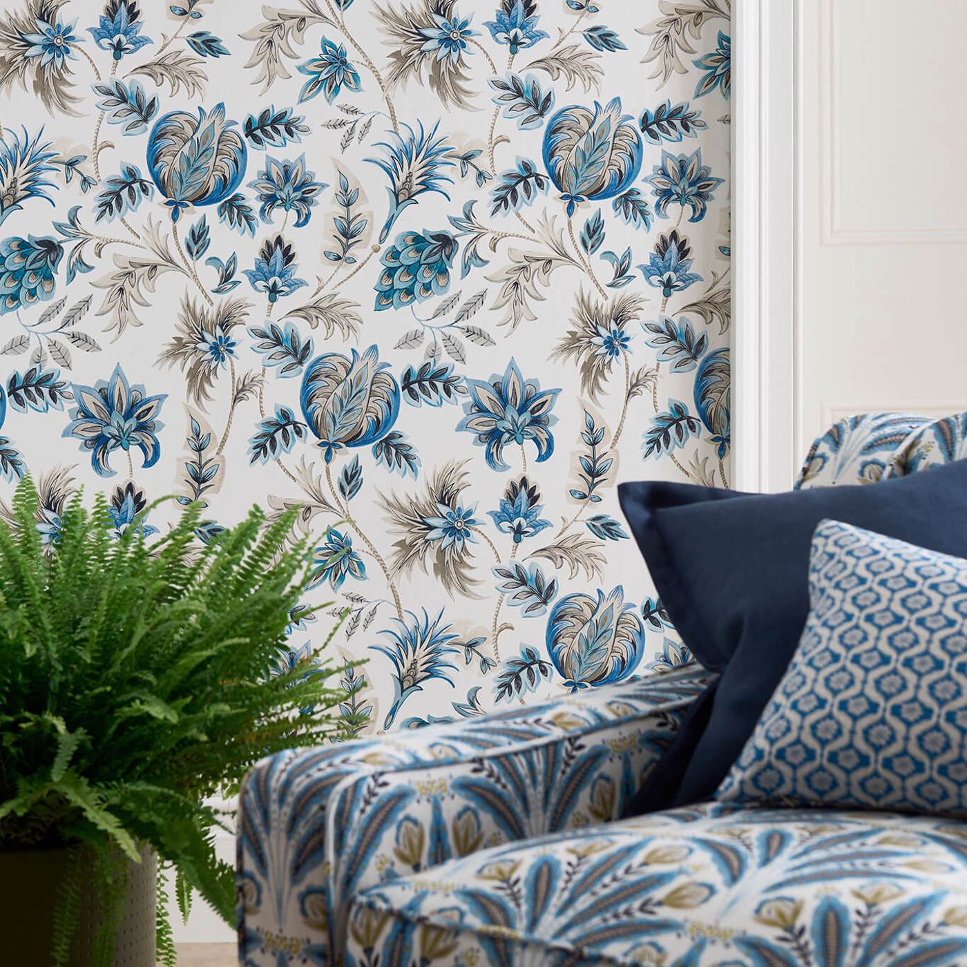 Sizergh Wallpaper - Denim - Clarke & Clarke - W0198/03 - Premier Wallcovering