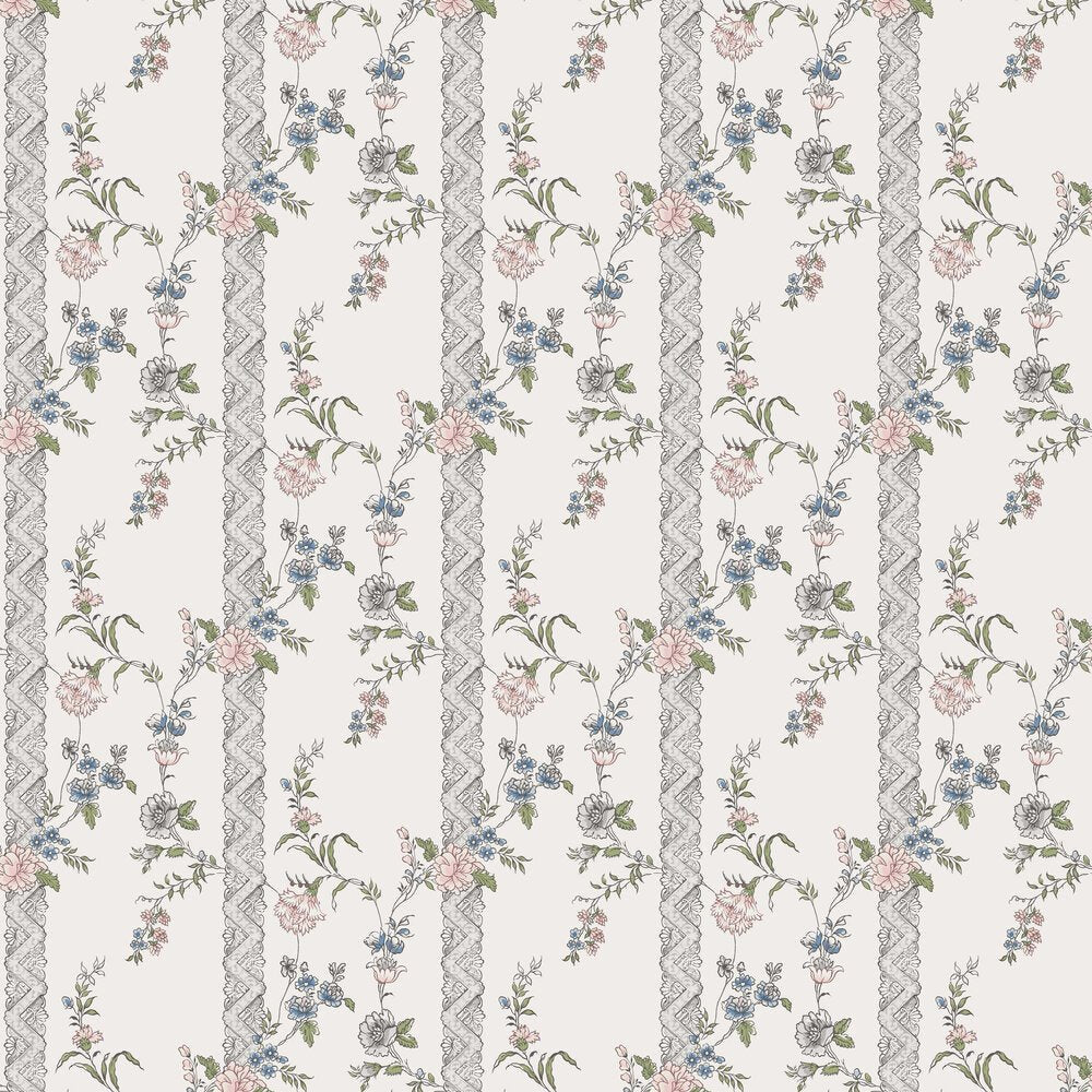 Slottsteatern Wallpaper - Blue / Pink - Boråstapeter - 4507 - Premier Wallcovering