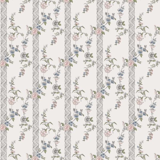 Slottsteatern Wallpaper - Blue / Pink - Boråstapeter - 4507 - Premier Wallcovering
