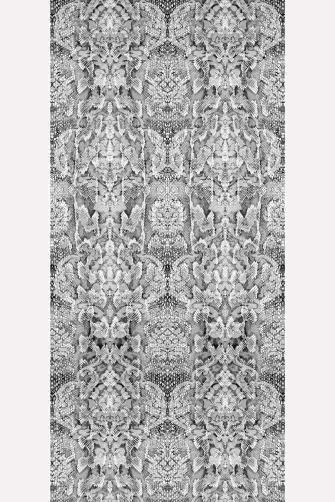 Snakeskin Damask Superwide Wallpaper Panel - Black - Timorous Beasties - RGS/SSD/OBRN/02 - Premier Wallcovering