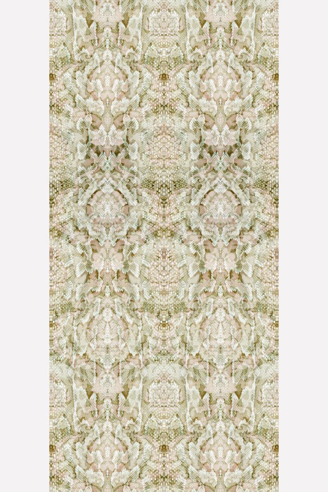 Snakeskin Damask Superwide Wallpaper Panel - Beige - Timorous Beasties - RGS/SSD/OBRN/01 - Premier Wallcovering