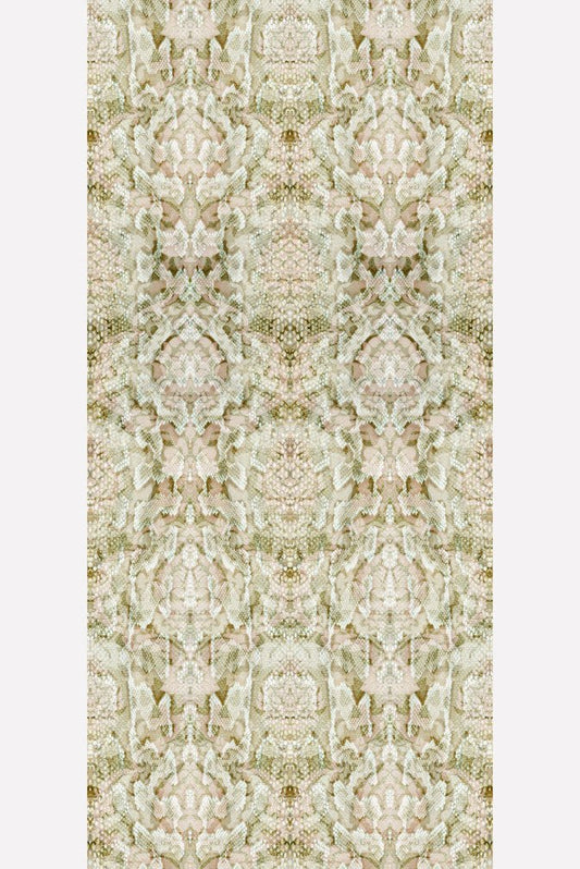 Snakeskin Damask Superwide Wallpaper Panel - Beige - Timorous Beasties - RGS/SSD/OBRN/01 - Premier Wallcovering