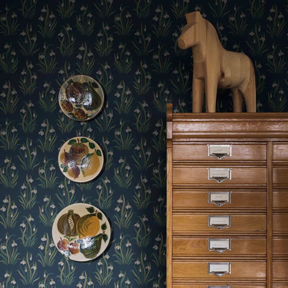 Snodroppe Wallpaper - Blue - Boråstapeter - 4836 - Premier Wallcovering