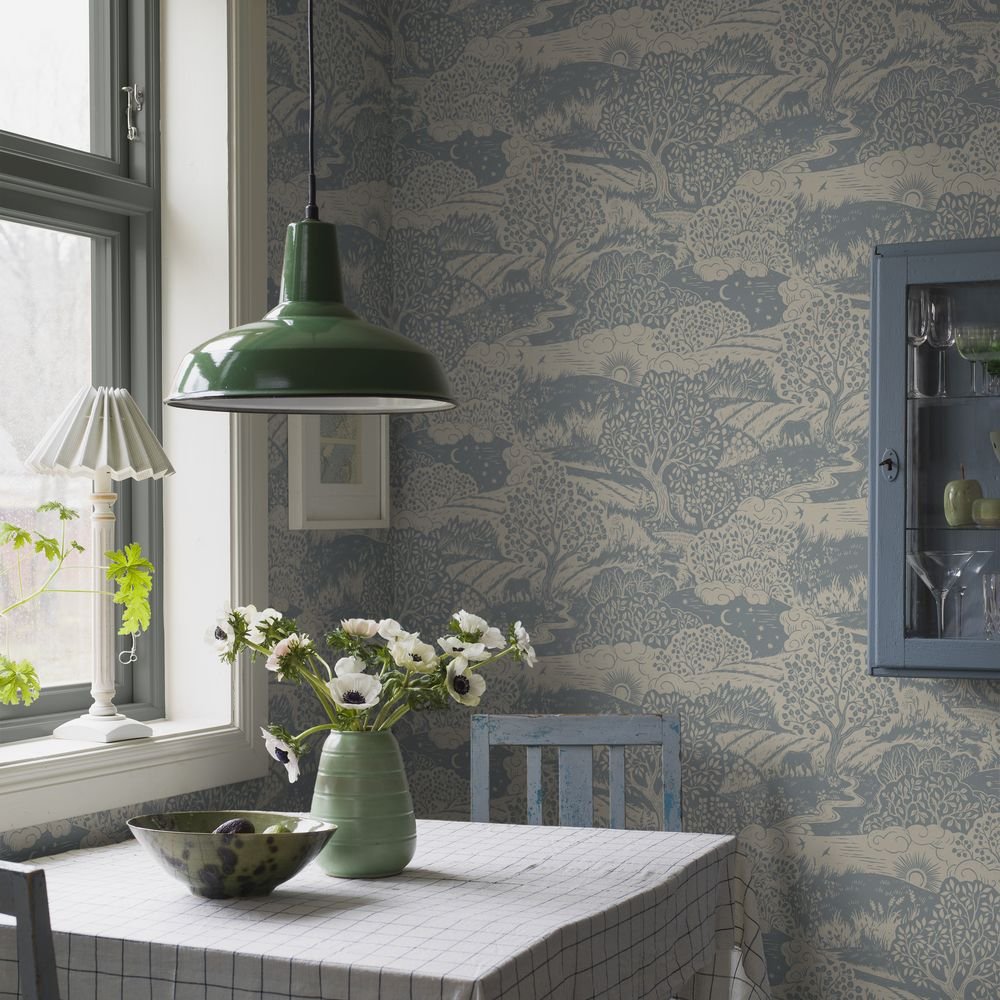 Solangen Wallpaper - Blue - Boråstapeter - 5828 - Premier Wallcovering