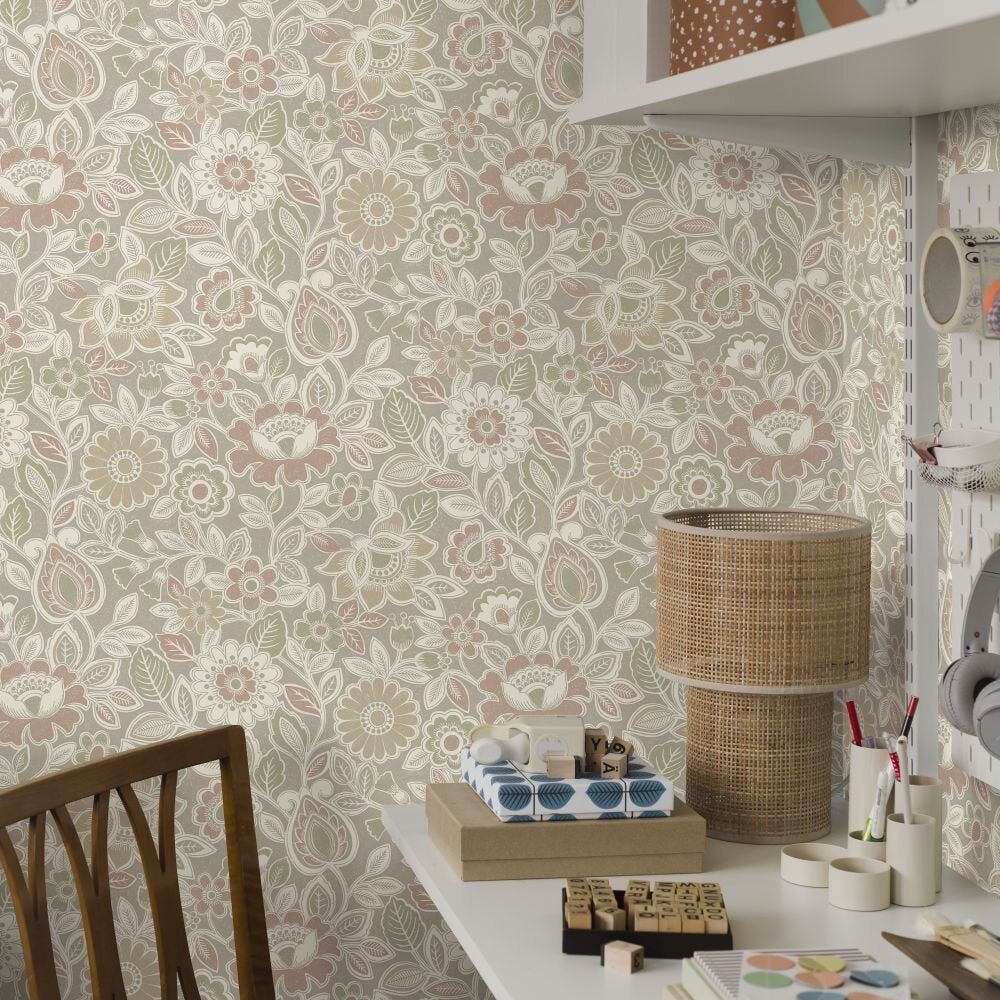 Sonja Wallpaper - Green - Boråstapeter - 38761 - Premier Wallcovering