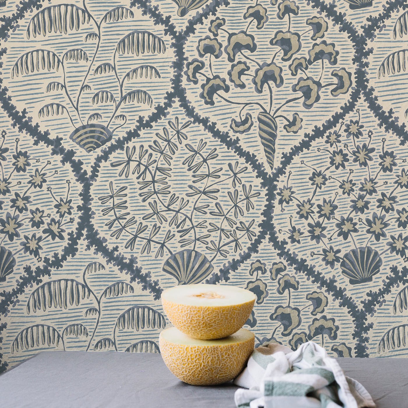 Sowerby Wallpaper - Bude Blue and Salt Ridge - Josephine Munsey - JMW-102921 - Premier Wallcovering