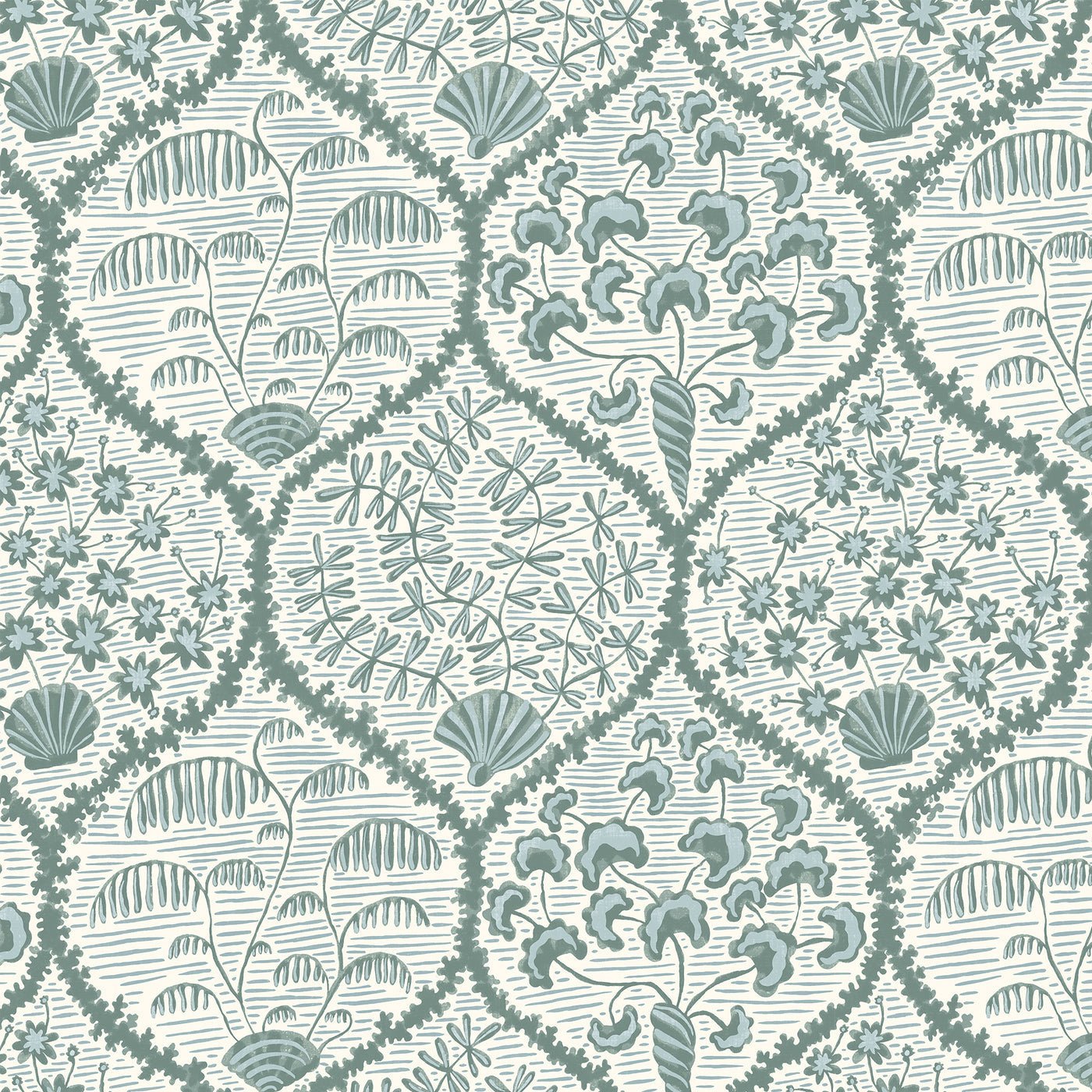 Sowerby Wallpaper - Osney Blue and Cotswold White - Josephine Munsey - JMW-102911 - Premier Wallcovering