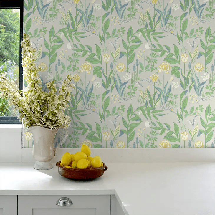 Spring Garden Wallpaper - Green - Boråstapeter - 7220 - Premier Wallcovering