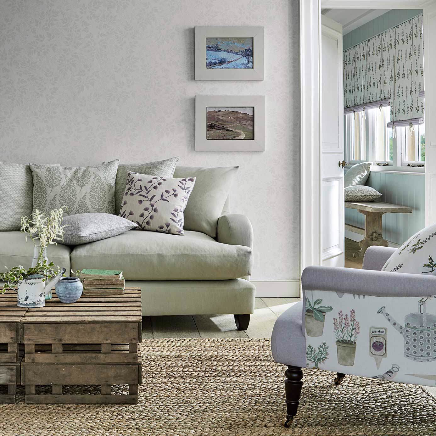 Spring Leaves Wallpaper - Flint - Sanderson - DHPO216371