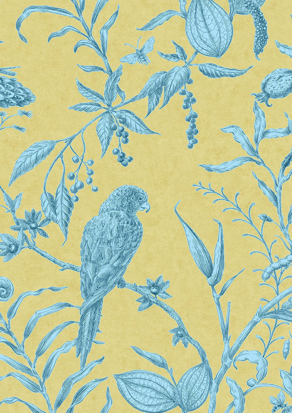 Squawk Wallpaper - Curaçao - Lewis & Wood - Premier Wallcovering