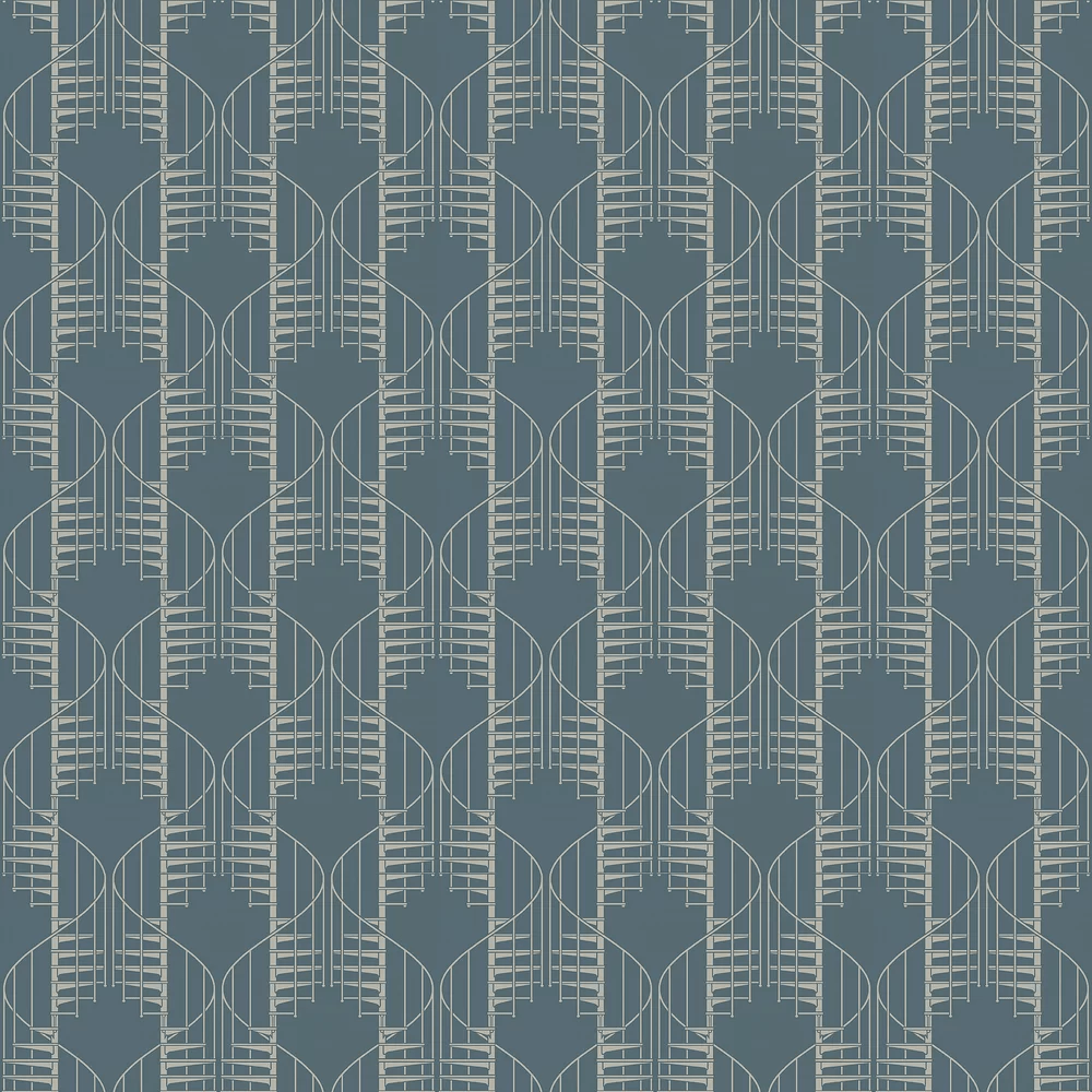 Staircase Wallpaper - Blue - Boråstapeter - 2282 - Premier Wallcovering