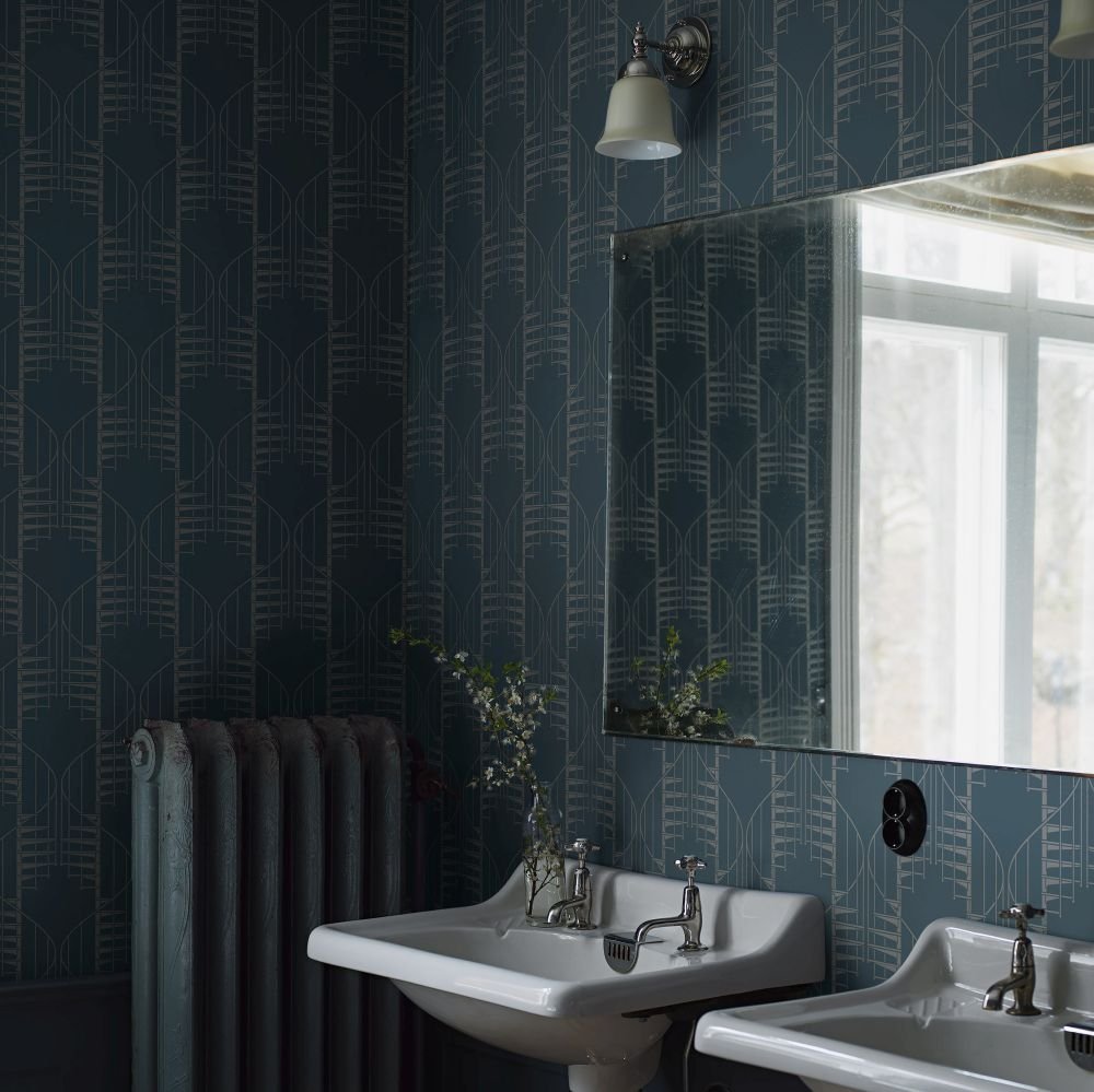 Staircase Wallpaper - Blue - Boråstapeter - 2282 - Premier Wallcovering
