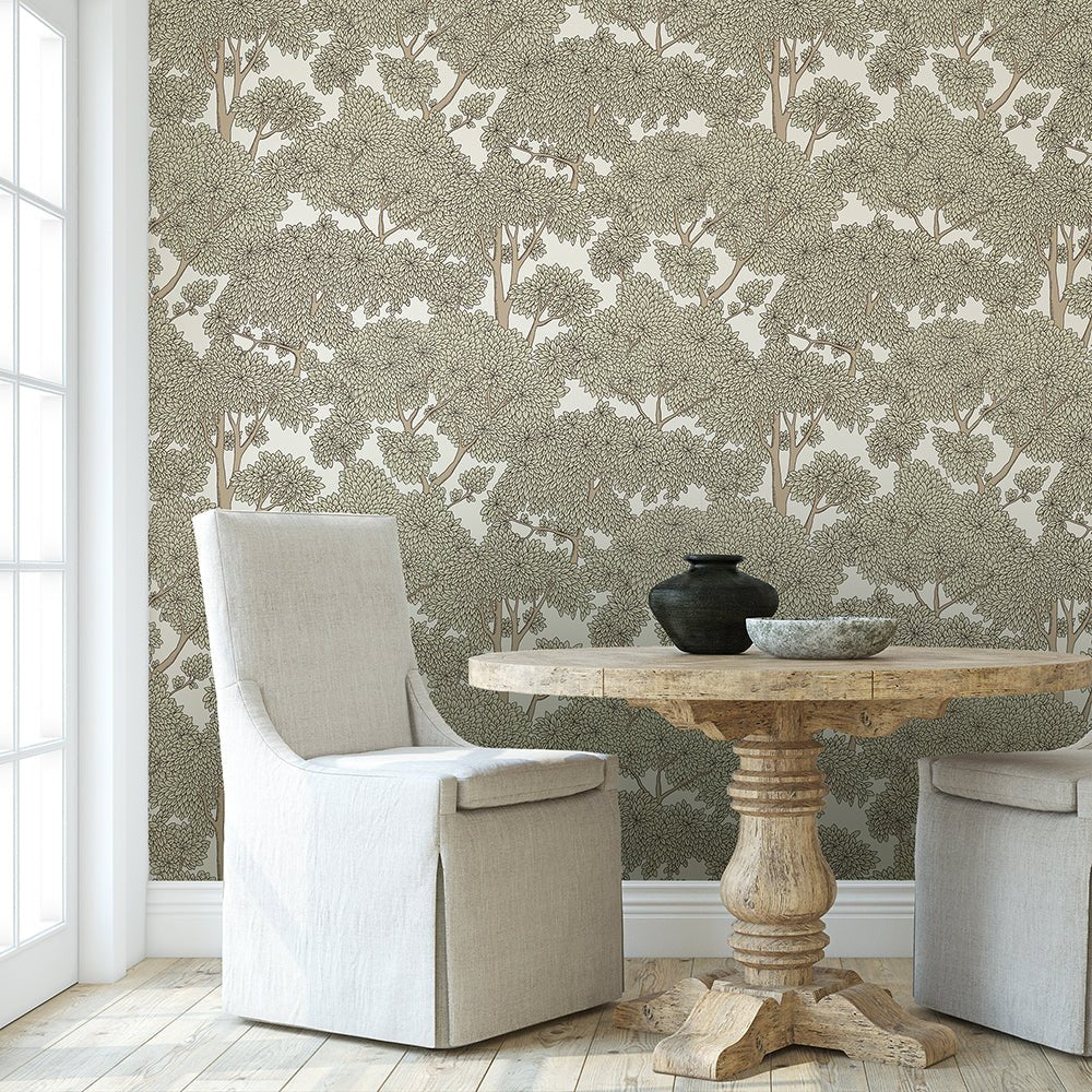 Stockend Woods Wallpaper - Cotswold White and Maitland Green - Josephine Munsey - JMW-101421 - Premier Wallcovering