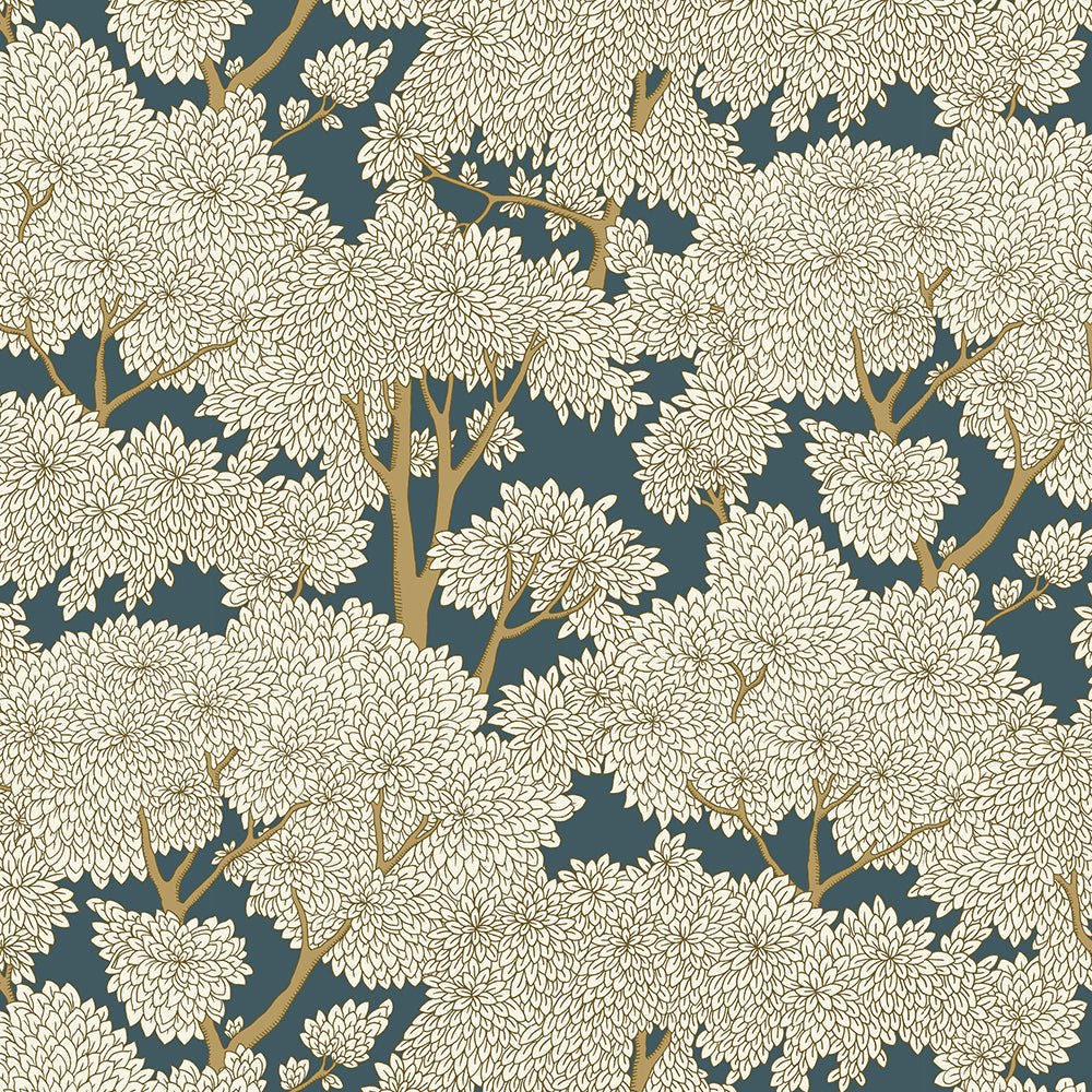 Stockend Woods Wallpaper - Navy and Ochre - Josephine Munsey - JMW-101401 - Premier Wallcovering