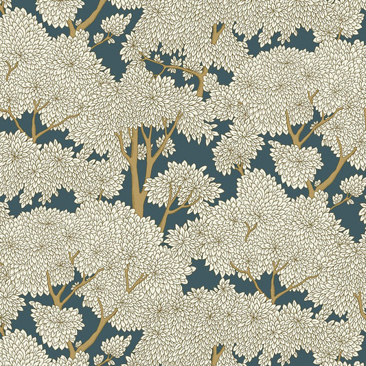 Stockend Woods Wallpaper - Navy and Ochre - Josephine Munsey - JMW-101401 - Premier Wallcovering