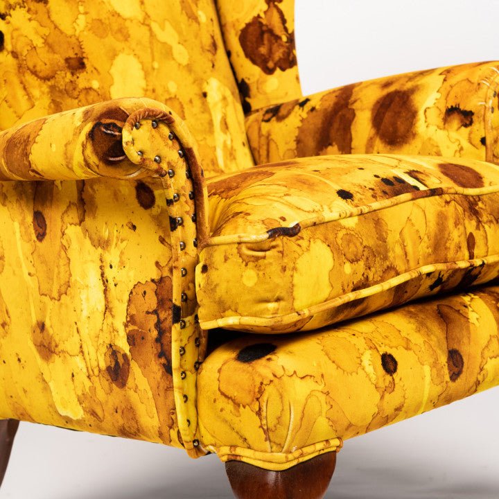 Storm Blotch Velvet Fabric - Yellow - Timorous Beasties - DIGI/SBLO/CE61/05 - Premier Wallcovering