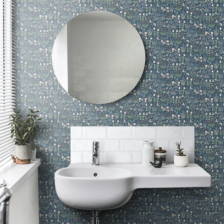 Strawberry Field Wallpaper - Blue - Boråstapeter - 7215 - Premier Wallcovering