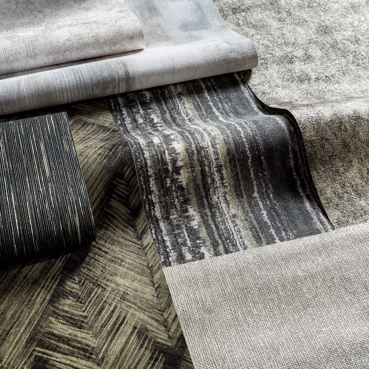 Striatus Wallpaper - Charcoal/Gilver - Clarke & Clarke - W0211/01 - Premier Wallcovering