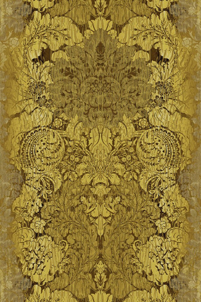 Studio Damask Wallpaper - Yellow - Timorous Beasties - ROR/SDAM/TAKI/02 - Premier Wallcovering