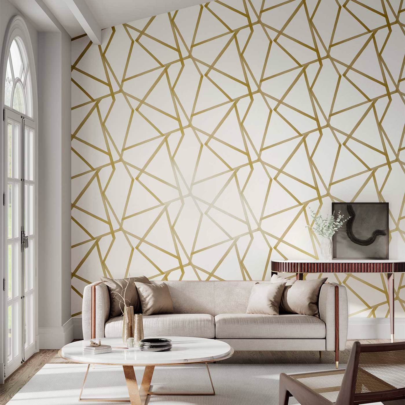 Sumi Wallpaper - Ivory/Mustard - Harlequin - HMOW110884 - Premier Wallcovering