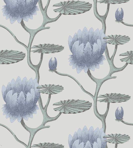 Summer Lily Wallpaper - Hyacinth Blue & Seafoam on Stone - 95/4024 - Cole & Son - Premier Wallcovering