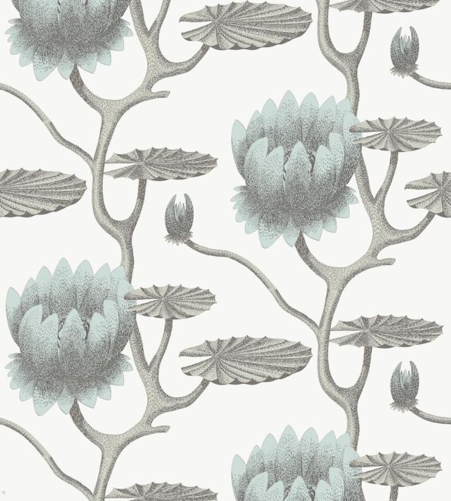 Summer Lily Wallpaper - Print Room Blue on Chalk - 95/4022 - Cole & Son - Premier Wallcovering