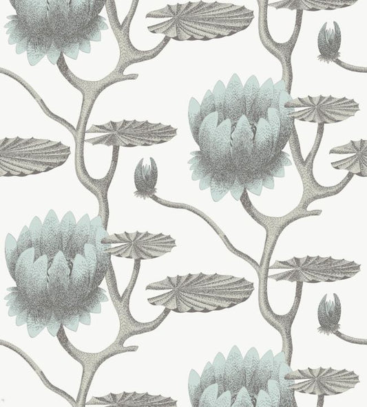 Summer Lily Wallpaper - Print Room Blue on Chalk - 95/4022 - Cole & Son - Premier Wallcovering