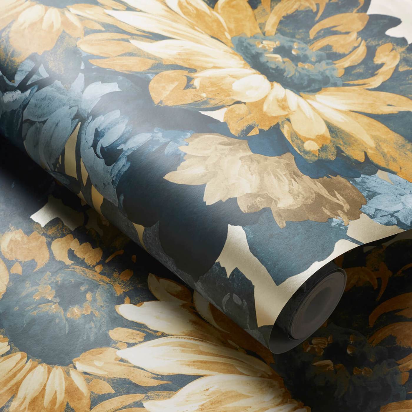 Sunforest Wallpaper - Gilver/Denim - Clarke & Clarke - W0162/02 - Premier Wallcovering
