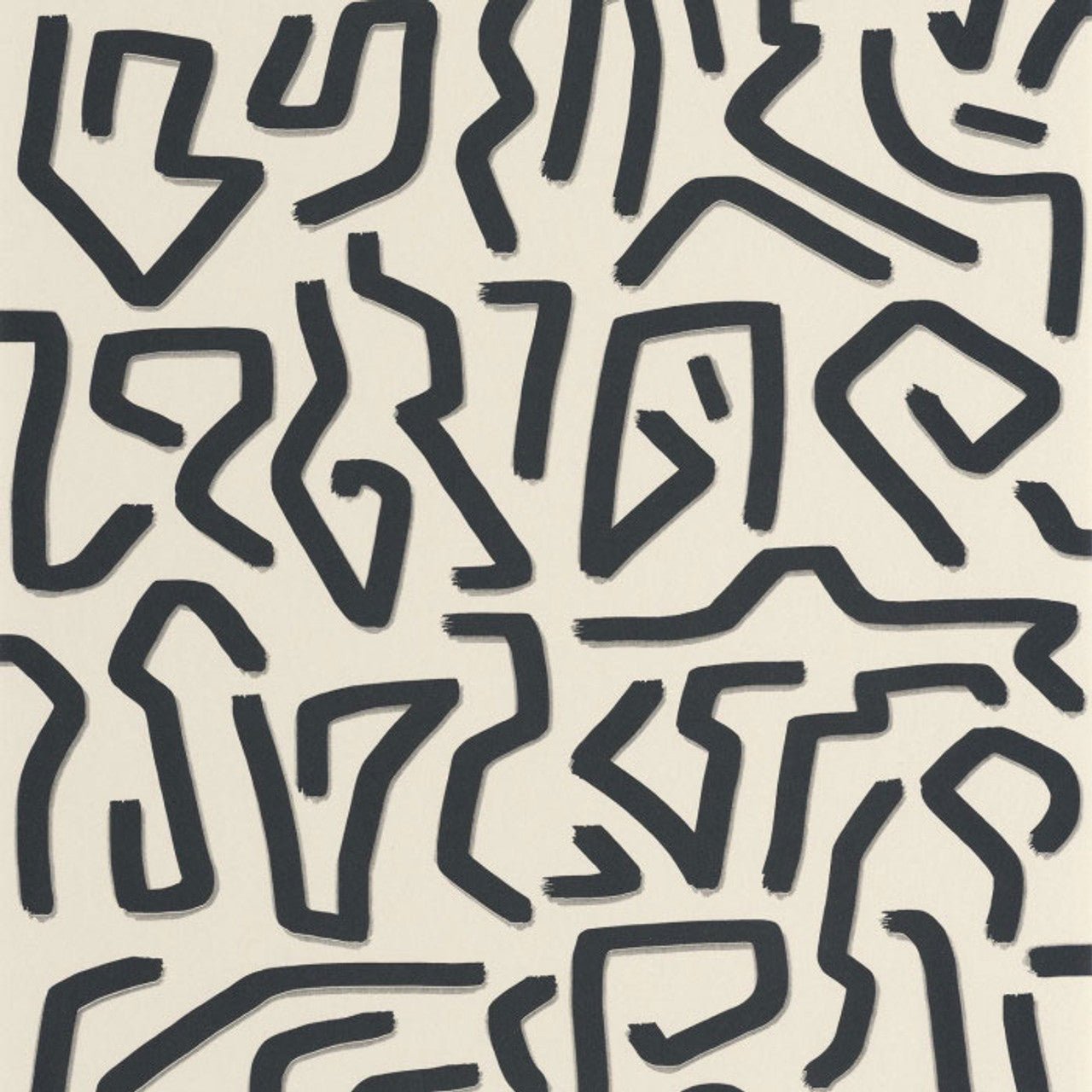 Symbol Milano Sixties Wallpaper - Lin And Noir - Casadeco - 89350990 - Premier Wallcovering